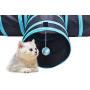 Toonol Foldable 3 Holes Pet Cat Tunnel Toys Indoor Outdoor Pet Cats Training Toy Kitten Rabbit Funny Play Tunnel House Toys
