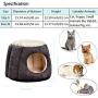 N-brand Kitty Cat House Small Pets Home Sweet Warm Rabbit Hut Shaped Frustum Guinea Pig Hiding Bed with Removable Cushion for Winter