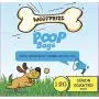 Woofprize 120 dog poop bags + dispenser with leash clip + a doggy chew toy. Strong lemon-scented, Leak-proof, eco friendly , biodegradable pet poo waste bags; 8 rolls/box, 15 poopy bags/roll, each doggie bag is 13 x 9 inch