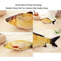 Hiidocat Fish Catnip Toys,Cat Chew Pillow Bite Resistant Catnip 3D Simulated Artificial Fish for Pets Kitten,Puppy,Cats,Refillable Catnip Fish Cat Toys Fish Flop Cat Toy Interactive for Indoor Cats