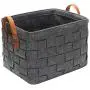 Medium Felt Dog Toy Box, Dog Toy Chest, Dog Storage Basket - Perfect for organizing pet Toys, Blankets, leashes, Coat and Dry Dog Treats - Grey