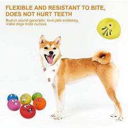 Pet Dog Toy Squeaky Balls Chewing Latex Rubber Soft Fetch Play Toys with Funny Face for Puppy Small Dog (6PCS)