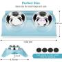 GRANDSEA Double Dog Bowls with Stand, 11 oz Stainless Steel Cat Dish, Dual Use Pet Food and Water Feeder for Small Dogs and Cats GRANDSEA Double Dog Bowls with Stand, 11 oz Stainless Steel Cat Dish, Dual Use Pet Food and Water Feeder for Small Dogs and Cats