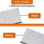 BRIGHT PAWS 2-in-1 Pet Stainless Steel Grooming Comb,Dog Cat Comb Tool,7 1/2'' Pet Combs Set,Rounded Teeth Pet Comb for Large, Medium and Small Dogs,Cats with Tangled Short/Long Hair BRIGHT PAWS 2-in-1 Pet Stainless Steel Grooming Comb,Dog Cat Comb Tool,7 1/2'' Pet Combs Set,Rounded Teeth Pet Comb for Large, Medium and Small Dogs,Cats with Tangled Short/Long Hair