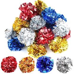 YGDZ Crinkle Cat Balls Toys, 20 Pack Original Mylar Cat Crinkle Balls Glitter Kitty Balls, Interesting Crinkly Sounds