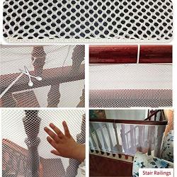 Banister Guard, Safe Rail, Deck Balcony & Stairway Safety Net for Indoor and Outdoor 10ft L x 2.5ft H - Baby Proofing, Child Safety, Stair Railing Net; Pet; Toy; Protector