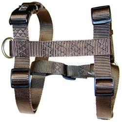 Hamilton B CFA LGBR Adjustable Comfort Dog Harness Fits Chest Size 30 to 40-Inch with Brushed Hardware Ring, Large, Brown