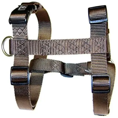 Hamilton B CFA LGBR Adjustable Comfort Dog Harness Fits Chest Size 30 to 40-Inch with Brushed Hardware Ring, Large, Brown Hamilton B CFA LGBR Adjustable Comfort Dog Harness Fits Chest Size 30 to 40-Inch with Brushed Hardware Ring, Large, Brown