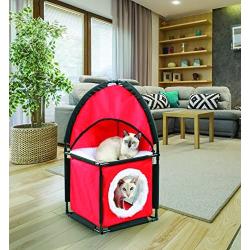 Etna Products TT 2 Tier Cat tower in Red Color