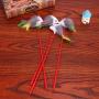 ttnight 5Pcs Cat Catcher Short Rod Cats Teaser Plastic Feather Chaser Wand Kitten Pet Toy