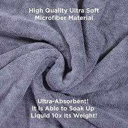 Hertzko Microfiber Pet Bath Towel, Ultra-Absorbent & Machine Washable for Small, Medium, Large Dogs and Cats (Grey)