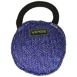 Viper Leather, Jute or Synthetic Linen Round Bite Pillow Tug Toy Reward for Adult Dogs and Puppies