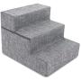 Made in USA Foldable Pet Steps/Stairs with CertiPUR-US Certified Foam for Dogs and Cats by Best Pet Supplies - Gray Linen