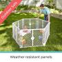 Toddleroo by North States Superyard 6 Panel Baby Play Yard/Barrier with Wall Mount Kit: Create a safe play area or extra wide baby gate anywhere. 38.5'' - 201'' wide, 18.5 ft. enclosure (26'' tall, Gray)
