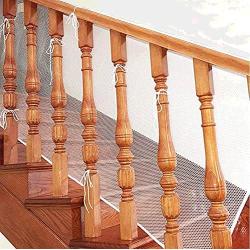 LOHUA Safe Rail, Indoor Balcony and Stairway Railing Safety Net – Banister Stair Net – Child Safety; Pet Safety; Toy Safety; Stairs Protector