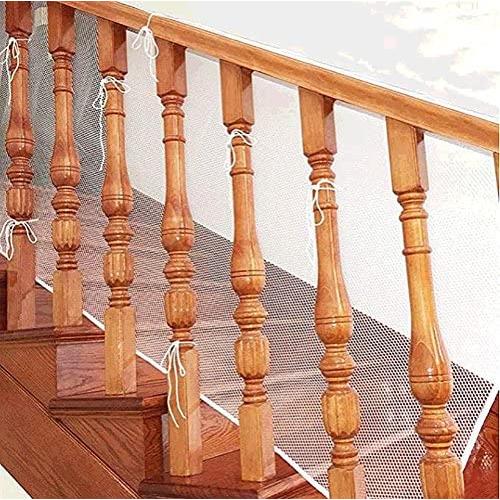 LOHUA Safe Rail, Indoor Balcony and Stairway Railing Safety Net – Banister Stair Net – Child Safety; Pet Safety; Toy Safety; Stairs Protector