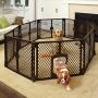 North States Mypet Petyard Passage: 4, 6 or 8 panel pet enclosure with lockable pet door. Freestanding. 7 sq. ft to 34.4 sq. ft. (26'' tall)