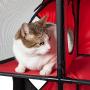 PET LIFE Kitty-Play Collapsible Travel Interactive Kitty Cat Tree Maze House Lounger Tunnel Lounge, One Size, Red and Black