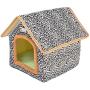 YYDS Outdoor Pet House, Winter Warm Cat House Waterproof, Leopard Print Stray Kitty House Thickened Weatherproof Pet Shelter for Cat Dog