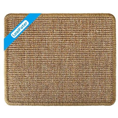 LSAIFATER Cat Scratching Mat, Natural Sisal Mat, Protect Carpets and Sofas (13x15¾ inch, Brown)