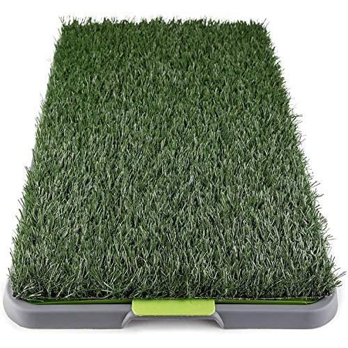 Dog Grass Pee Pad Potty - Artificial Grass Patch for Dogs - Pet Litter Box Training Pads Best for Puppy Indoor Turf - Fresh Fake Porch Lawn Toilet Mat Bathroom Tray - Doggie Trainer Balcony Patio Mats