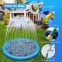 ERKOON 59 Inch Splash Sprinkler Pad for Dogs, Splash Pad Play Mat for Kids Toddlers Dogs, Dog Bath Pool Thickened Durable Bathing Tub Pet Summer Outdoor Water Toys