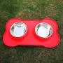 YinQin Bone Shape Dog Bowls Stainless Steel Dog Bowl with No Spill Non-Skid Silicone Mat Pet Bowls Set of 2 for Food and Water Feeder Bowls for Small Dogs Feeder Bowl for Pets, Cats YinQin Bone Shape Dog Bowls Stainless Steel Dog Bowl with No Spill Non-Skid Silicone Mat Pet Bowls Set of 2 for Food and Water Feeder Bowls for Small Dogs Feeder Bowl for Pets, Cats