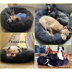 Thanaddo Calming Dog Cat Bed 202840 for Large Medium Small Dog Cat Plush Soft Cuddler Round Pet Nest Orthopedic Relief & Improved Sleeping