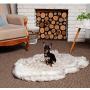 iHappyDog Luxury Faux Fur Orthopedic Dog Bed, Memory Foam Dog Bed​ for​ Small, Medium, Large and XL Pets, Fluffy Pup Rug with Waterproof ​and ​Washable Soft Cover, Bone White
