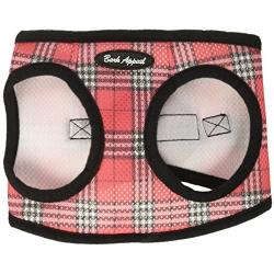 Bark Appeal Mesh Step in Harness, Medium, Red Plaid