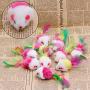 avbxcuecc 10Pcs/Set Novelty Pet Kitten Cat Furry Mouse Shaped Toy Feather Tail Fetch Toy Gift