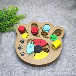 Chenteshangmao Pet Food Bowl Dog Bowl Food Anti-mite Pet Supplies Fun Educational Toys Green Wood Utensils Slow v5