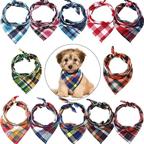12 Pieces Dog Bandanas - Triangle Dog Scarf, Washable Reversible Printing, Bibs Dog Kerchief Set, Suitable for Small or Medium-Sized Cat and Dog Pets 12 Pieces Dog Bandanas - Triangle Dog Scarf, Washable Reversible Printing, Bibs Dog Kerchief Set, Suitable for Small or Medium-Sized Cat and Dog Pets