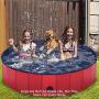 WUYISHAN Foldable Dog Pool Large Pet Bathing Tub Kids Cats Swimming Plastic Pool Backyard Outside Water Game for Kiddie Pets Portable