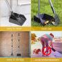Niubya Poop Scooper for Dogs, Tray and Rake Set with Adjustable Long Handle Metal for Pet Waste Removal, 2 Pack