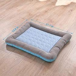 RPGT Pet Cooling Bed Mat Summer Self Cooling Pad Washable Cool Fabric Bed Mat Non-Slip Water Resistant for Dogs & Cats - No Water or Electricity Needed