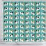 Paws With Attitude Toy Fox Terrier Dog Hearts Pattern Print Shower Curtains