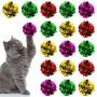 30 Pieces Random Glitter Pom Pom Balls Crinkle Balls Cat Toys Lightweight Shiny Cat Crinkle Balls for Cat Dog Pet Toys Supplies