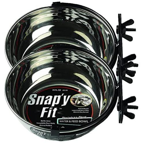 MidWest Homes for Pets Snapy Fit Food Bowl / Pet Bowl, 20 oz. for Dogs, Cats & Small Animals (2 Pack)