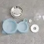 HappyCat Small Pets Water and Food Bowl Set, Dogs Cats Feeder Bowl and Automatic Water Dispenser Double Pet Bowls with Automatic Waterer Bottle for Small or Medium Size Dogs Cats