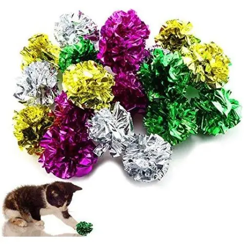 TKOnline 20 Pack Mylar Crinkle Balls Cat Toys Interactive Shiny Metallic Colors, Mixed Color Cat Toys,Cat Toy Pack,Cat,Cat Pack,Cat Balls,Cat Toys Interactive,Cat Toys Balls,Crinkle,Crinkle Balls TKOnline 20 Pack Mylar Crinkle Balls Cat Toys Interactive Shiny Metallic Colors, Mixed Color Cat Toys,Cat Toy Pack,Cat,Cat Pack,Cat Balls,Cat Toys Interactive,Cat Toys Balls,Crinkle,Crinkle Balls