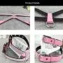 Newtensina Fashion Puppy Harness with Diamantes and Lead Cute Girl Bling Dog Harness with Bling Leash for Small Dogs