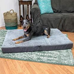 SPORT PET Deluxe Dog Mattress, Water-Resistant Liner Pet Bed, Reversible, Top Memory Foam
