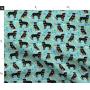 Spoonflower Fabric - Rottweiler Dog Dogs Toys Blue Toy Bone Pet Portrait Printed on Modern Jersey Fabric by The Yard - Fashion Apparel Clothing with 4-Way Stretch