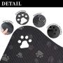 Pet Food Mat for Dogs and Cats Bone Shaped Paw Stripe Design Food Bowl Mat Flexible Waterproof Easy to Clean with Non Slip Backing Black
