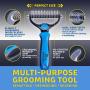 Pet Grooming Tool - 2 Sided Undercoat Rake for Cats & Dogs - Safe Dematting Comb for Easy Mats & Tangles Removing - No More Nasty Shedding and Flying Hair