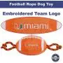 Pets First NCAA Miami Hurricanes Football Dog Toy, Tough Quality Nylon Materials, Strong Pull Ropes, Inner Squeaker, Collegiate Team Color Pets First NCAA Miami Hurricanes Football Dog Toy, Tough Quality Nylon Materials, Strong Pull Ropes, Inner Squeaker, Collegiate Team Color