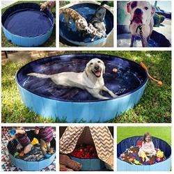 Pet Dog Swimming Pool Foldable Pet Swimming Pool Indoor & Outdoor Collapsible Bathtub for Dogs Cats & Kids (Large Size 120cm / 48inch)