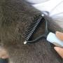 Pet Grooming Tool, 2 Sided Professional Undercoat Rake for Cats & Dogs, Safe and Effective Dematting Comb, for Easy Mats & Tangles Removing, Long Short Haired Pets (Blue)
