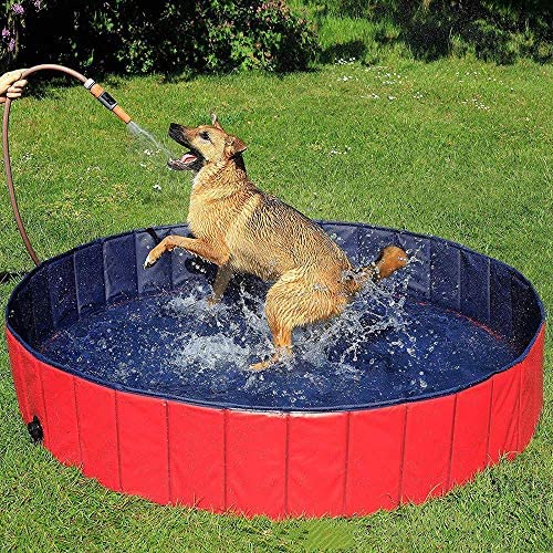 WLGQ Pet Dog Pool PVC Folding Bath tub pet Supplies Beauty Clean Dog Swimming Pool Playing Toys 160 30cm (62.9 11.8inch),S